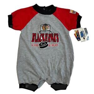 Chicago Blackhawks Infant Outfit 12 Months NHL Baby Romper Cotton Bodysuit NWT